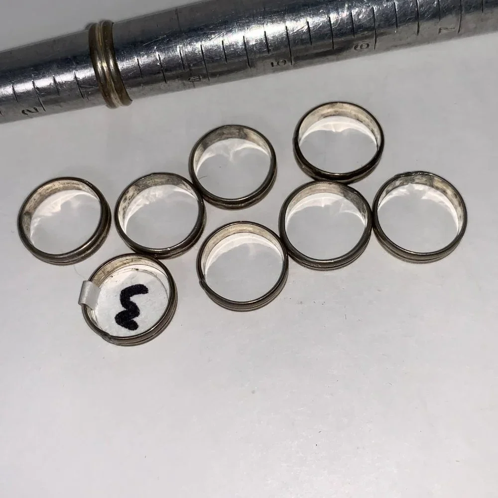 Sterling Silver Thick Double Band Ring, Size 3